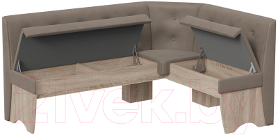 Обеденная группа ТриЯ Барселона (дуб сонома трюфель/микровелюр Duna Stone)