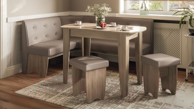 Обеденная группа ТриЯ Барселона (дуб сонома трюфель/микровелюр Duna Stone)