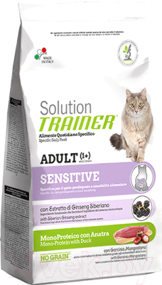 Сухой корм для кошек Trainer Solution Sensitive с уткой (1.5кг) - фото