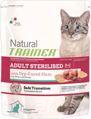 Сухой корм для кошек Trainer Natural Adult Sterilised With Dry-Cured Ham - фото