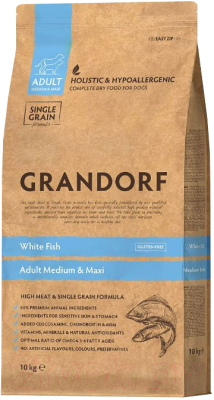 Сухой корм для собак Grandorf Medium&Maxi Breeds White Fish - фото