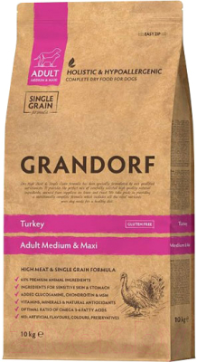 Сухой корм для собак Grandorf Maxi Breeds Turkey (10кг) - фото