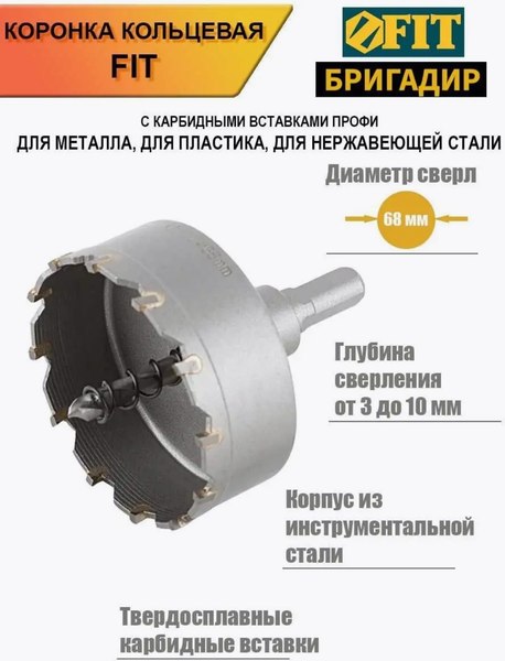 Коронка FIT Профи 68мм / 36854