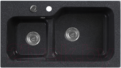 Мойка кухонная Belux SG-REC-DUO 8045 (черный) - фото