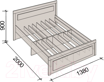 Полуторная кровать Артём-Мебель СН 120.03-1200