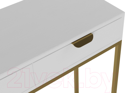 Консольный столик Калифорния мебель Дрим (ясень браш белый/золото)