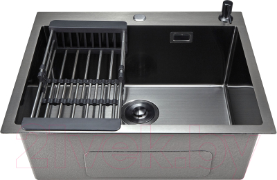 Мойка кухонная STELLAR Evier E5550NB (нано черный) - фото