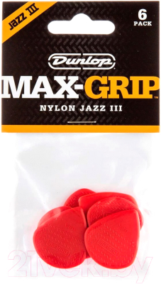 Набор медиаторов Dunlop Manufacturing Max-Grip Nylon Jazz III 471P3N - фото