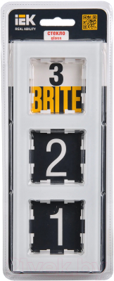 Рамка для выключателей и розеток IEK Brite BR-M32-G-K01