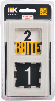 Рамка для выключателей и розеток IEK Brite BR-M22-G-K10