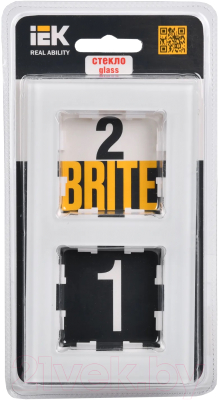 Рамка для выключателей и розеток IEK Brite BR-M22-G-K01