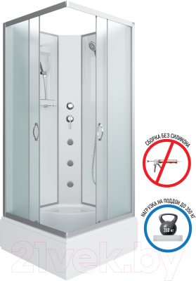 Душевая кабина Niagara NG-1108-14BKG 90x90x200 с полкой