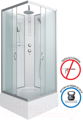 Душевая кабина Niagara NG-1108-14BKT 90x90x200 с полкой