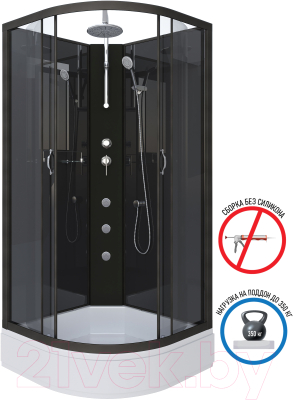 Душевая кабина Niagara NG-6501-14BKTG 90x90x200