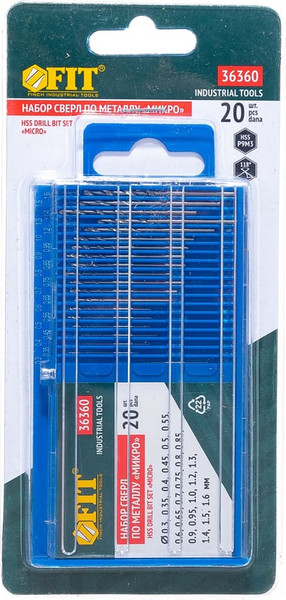 Набор сверл FIT HSS Полированные микро / 36360 - фото