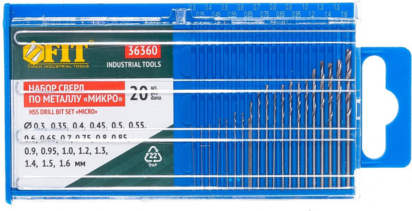 Набор сверл FIT HSS Полированные микро / 36360
