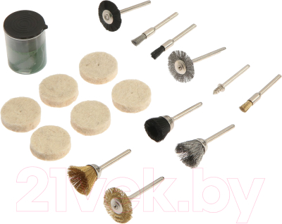 Набор насадок для гравера Tundra Щетки полировальные круги паста 3.2мм / 7107472  - фото