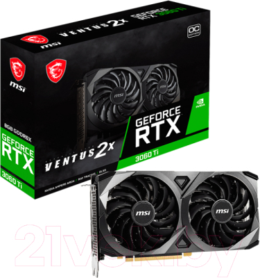 Видеокарта MSI RTX3060Ti Ventus 2X 8GD6X OC