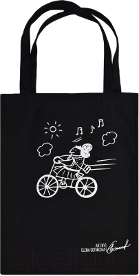 Сумка-шоппер Феникс+ Варя на велосипеде / 60042 - фото
