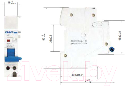 Расцепитель независимый Chint V9 для NB1 / AC230V