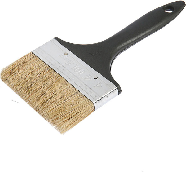 Кисть малярная LOM Плоская натур. щетина пластиковая рукоятка 4 100мм / 1818216 - фото