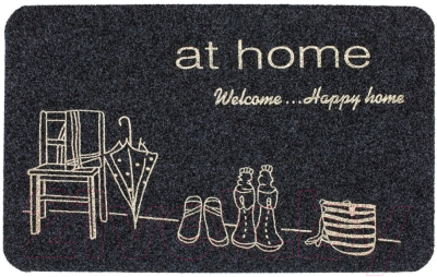 Коврик грязезащитный ComeForte Велюр Уютный дом 60x90 - фото