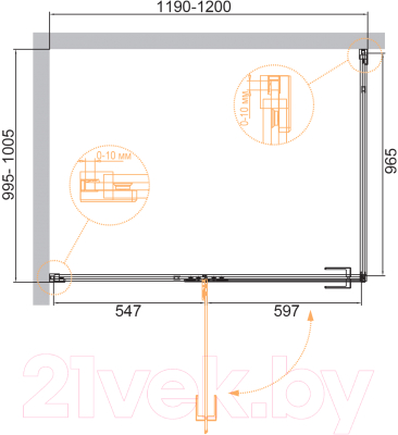 Душевой уголок Cezares BELLAGIO-AH-1-120/100-C-BORO