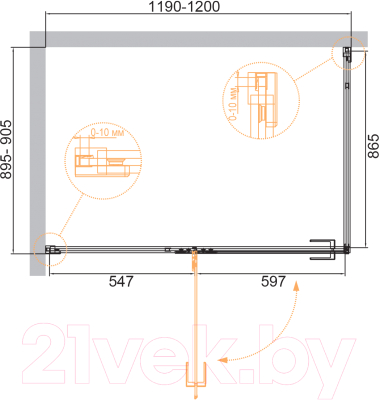 Душевой уголок Cezares BELLAGIO-AH-1-120/90-C-NERO
