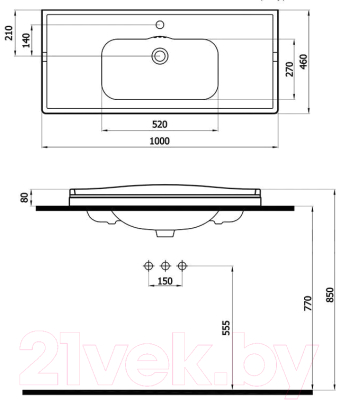 Тумба под умывальник Cezares GIUBILEO-1000-2A-SC-BL