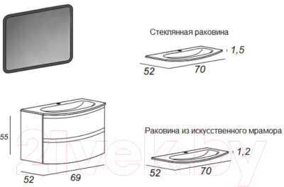 Тумба под умывальник Cezares Vague 44220