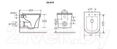 Унитаз подвесной Grossman GR-4474S