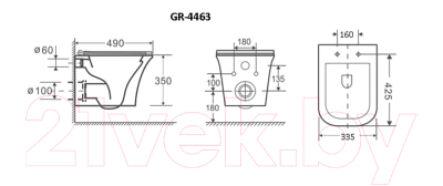 Унитаз подвесной Grossman GR-4463S (с сиденьем)