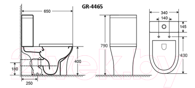 Унитаз напольный Grossman GR-4465S (с сиденьем)
