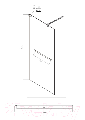 Душевая стенка Ambassador Walk-In 110x200 / 15031234