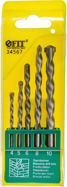 Набор сверл FIT 34567 / 4-5-6-8-10мм - фото