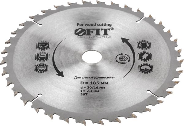 Пильный диск FIT Для циркулярных пил по дереву / 37687 - фото