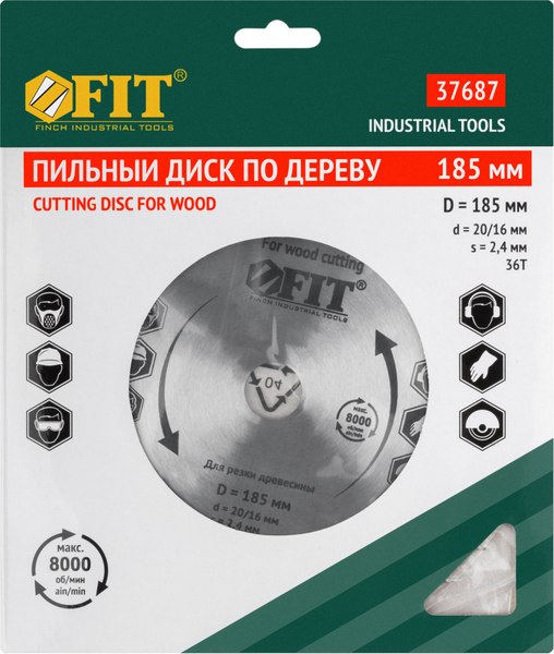 Пильный диск FIT Для циркулярных пил по дереву / 37687