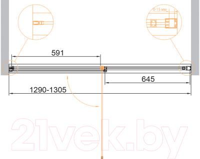 Душевая дверь Cezares URBAN-B-12-130-C-NERO