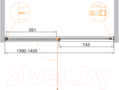 Душевая дверь Cezares URBAN-B-12-140-C-NERO