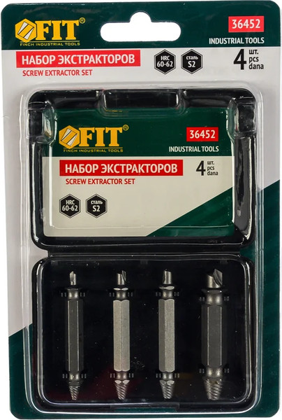 Набор экстракторов FIT Профи S2 сталь / 36452
