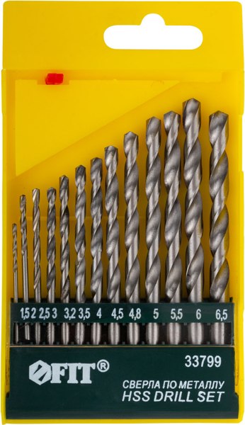 Набор сверл FIT HSS Полированные / 33799 - фото