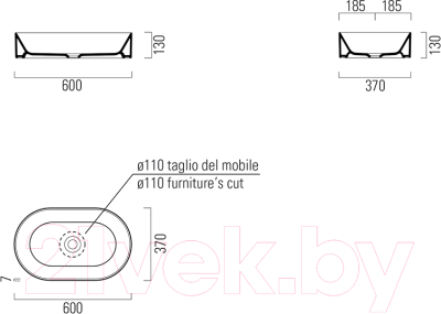 Умывальник GSI Ceramic Elements Kube X 945811