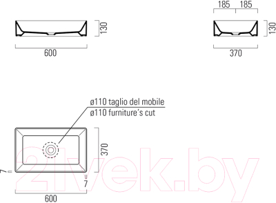 Умывальник GSI Ceramic Elements Kube X 945311