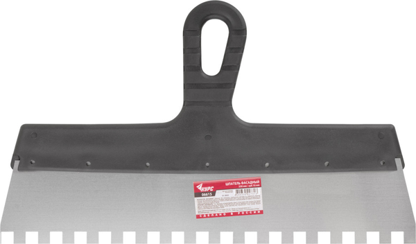 Шпатель Курс Фасадный нержавеющий зубчатый 350мм / 06615