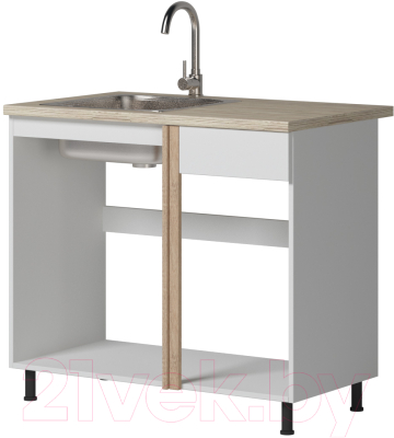 Шкаф под мойку Genesis Мебель Алиса 12 1000 (белый/дуб сонома)