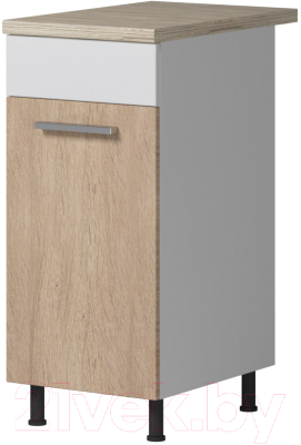 Шкаф-стол кухонный Genesis Мебель Алиса 12 500 (белый/дуб сонома) - фото