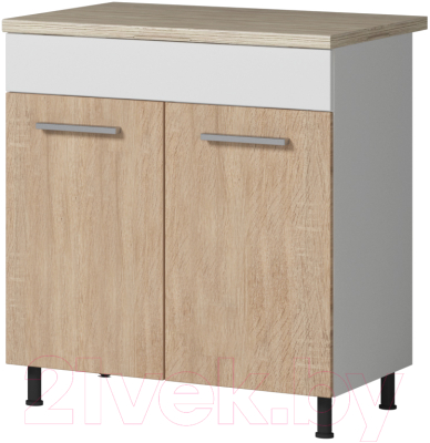 Шкаф-стол кухонный Genesis Мебель Алиса 12 800 (белый/дуб сонома) - фото