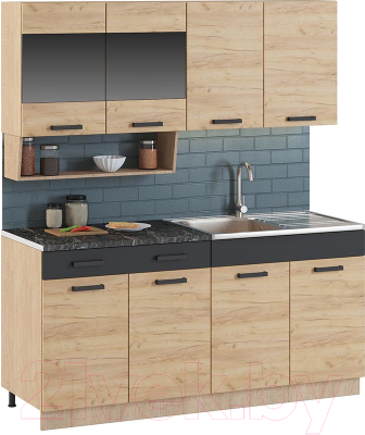 Кухонный гарнитур Genesis Мебель Алиса 13 1.6 (дуб сонома/дуб золотой) - фото