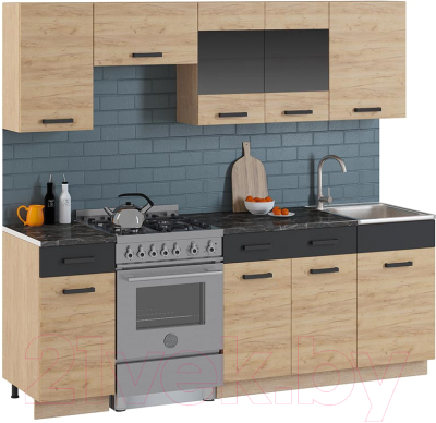 Кухонный гарнитур Genesis Мебель Алиса 15 2.3 (дуб сонома/дуб золотой) - фото
