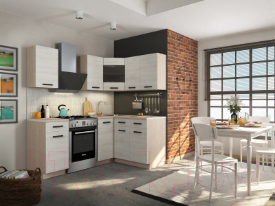Кухонный гарнитур Genesis Мебель Алиса Loft №2 1.4x1.4 (дуб сонома/сосна белый)